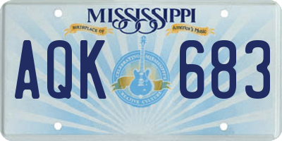 MS license plate AQK683