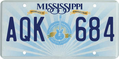 MS license plate AQK684