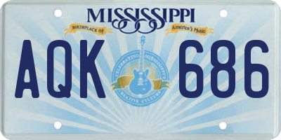 MS license plate AQK686