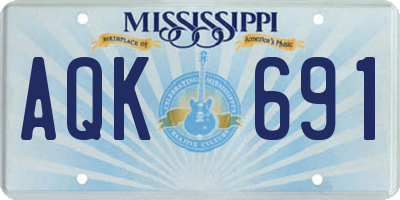 MS license plate AQK691