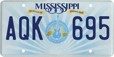 MS license plate AQK695