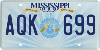 MS license plate AQK699