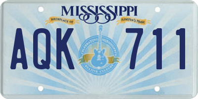 MS license plate AQK711