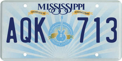 MS license plate AQK713