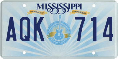 MS license plate AQK714