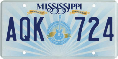 MS license plate AQK724
