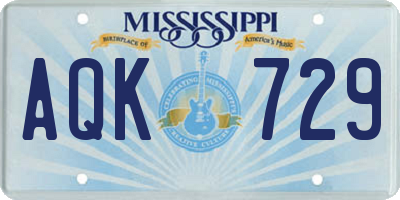 MS license plate AQK729
