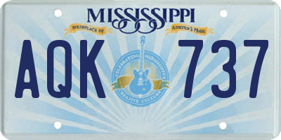 MS license plate AQK737
