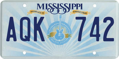 MS license plate AQK742