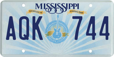 MS license plate AQK744