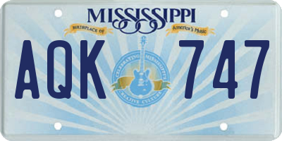 MS license plate AQK747