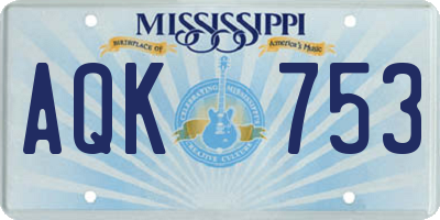 MS license plate AQK753