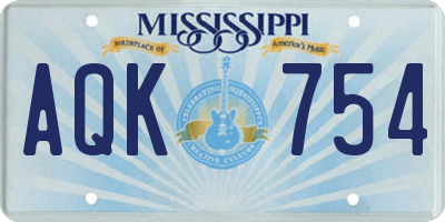 MS license plate AQK754