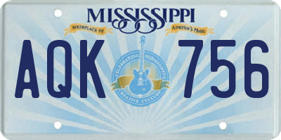 MS license plate AQK756
