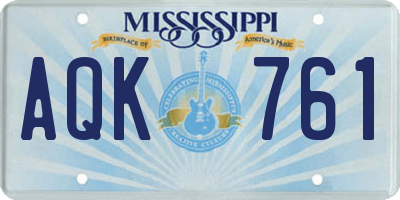 MS license plate AQK761