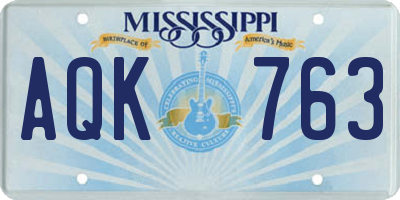 MS license plate AQK763