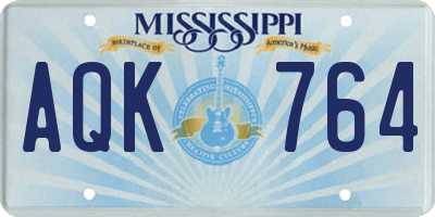 MS license plate AQK764