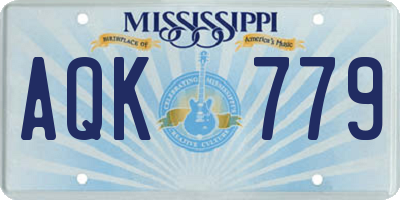 MS license plate AQK779