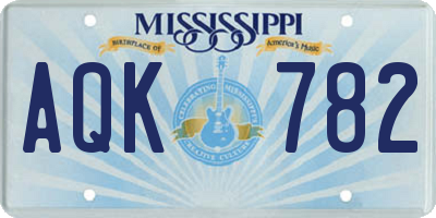 MS license plate AQK782