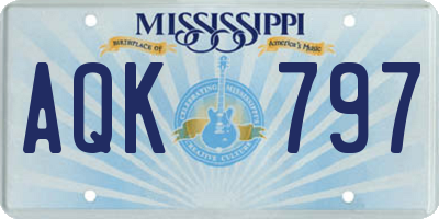 MS license plate AQK797