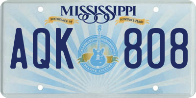 MS license plate AQK808