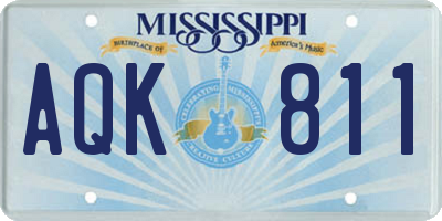 MS license plate AQK811