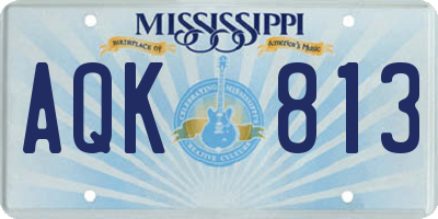 MS license plate AQK813