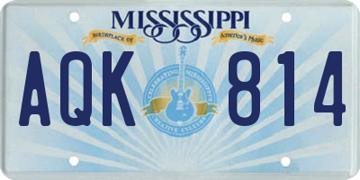MS license plate AQK814