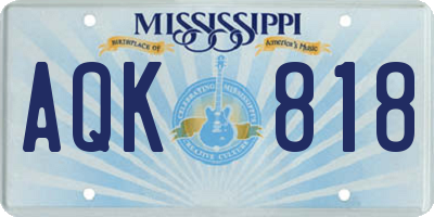 MS license plate AQK818