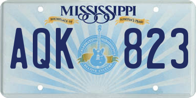 MS license plate AQK823