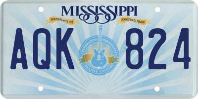 MS license plate AQK824