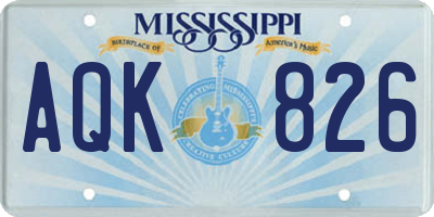 MS license plate AQK826