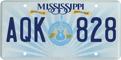 MS license plate AQK828