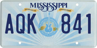 MS license plate AQK841