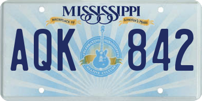 MS license plate AQK842