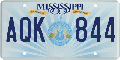 MS license plate AQK844