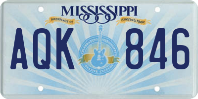 MS license plate AQK846