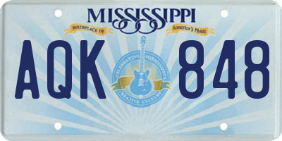 MS license plate AQK848