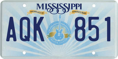 MS license plate AQK851
