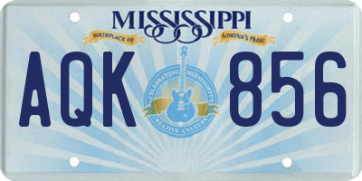 MS license plate AQK856