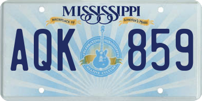 MS license plate AQK859