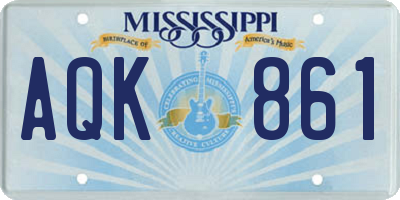 MS license plate AQK861