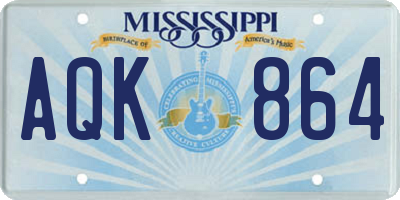 MS license plate AQK864
