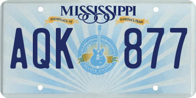 MS license plate AQK877