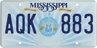 MS license plate AQK883