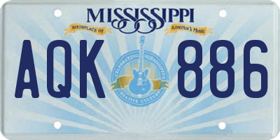 MS license plate AQK886