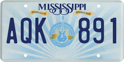 MS license plate AQK891