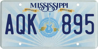 MS license plate AQK895