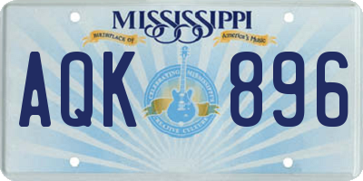 MS license plate AQK896