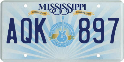 MS license plate AQK897